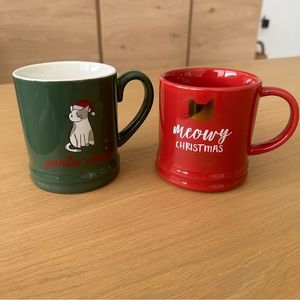 2 Christmas Cat Threshold Mugs